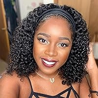 Amazon.com : Punmasa Headband Wig Human Hair Deep Wave 12 Inches